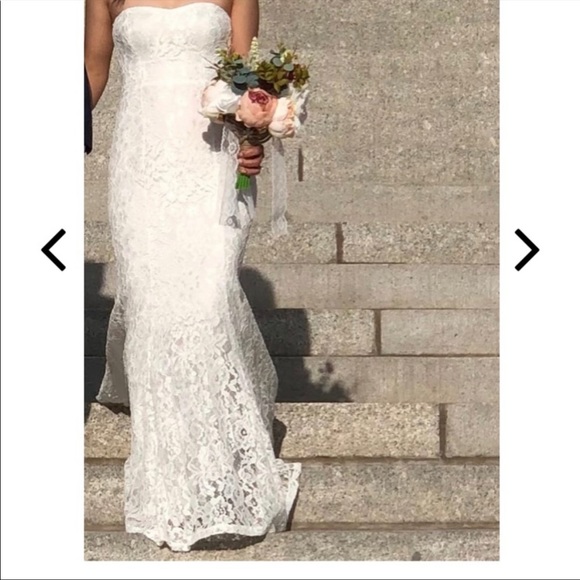 Lulus Always Be There White Lace Strapless Dress. Small - Picture 5 of 9